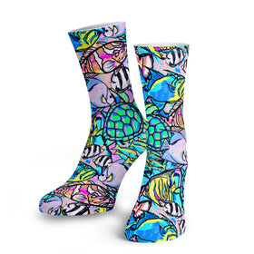 Eco-friendly Neon Fish Frenzy Dive Socks