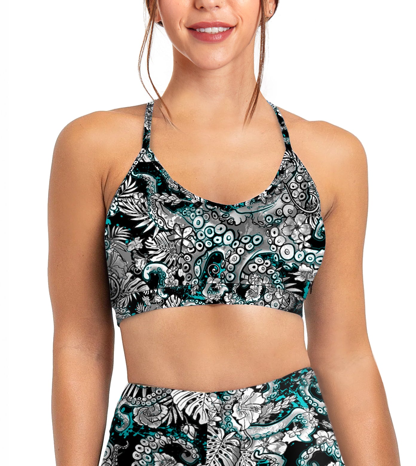 Nola Layered Sports Bra with Front Zip