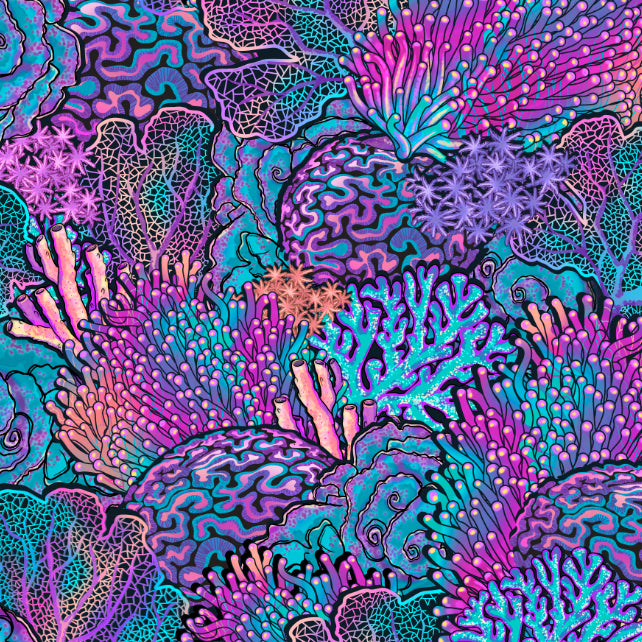Eco-friendly Coral Kaleidoscope Cheeky Bikini Bottoms