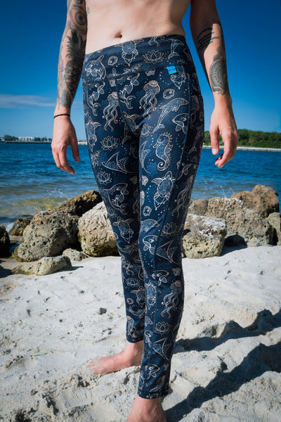 Eco-Friendly Ocean Mandala Contour Leggings