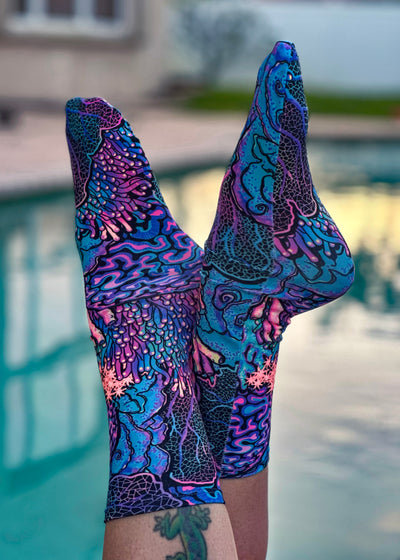 Eco-friendly Coral Kaleidoscope Dive Socks