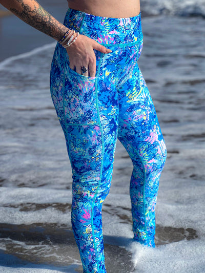 Eco-Friendly Turtle Tie Dye Contour Leggings