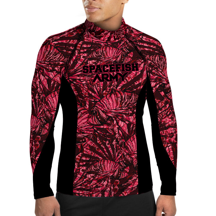 MENS Eco-friendly Lionfish Invasion High Neck Rash Guard