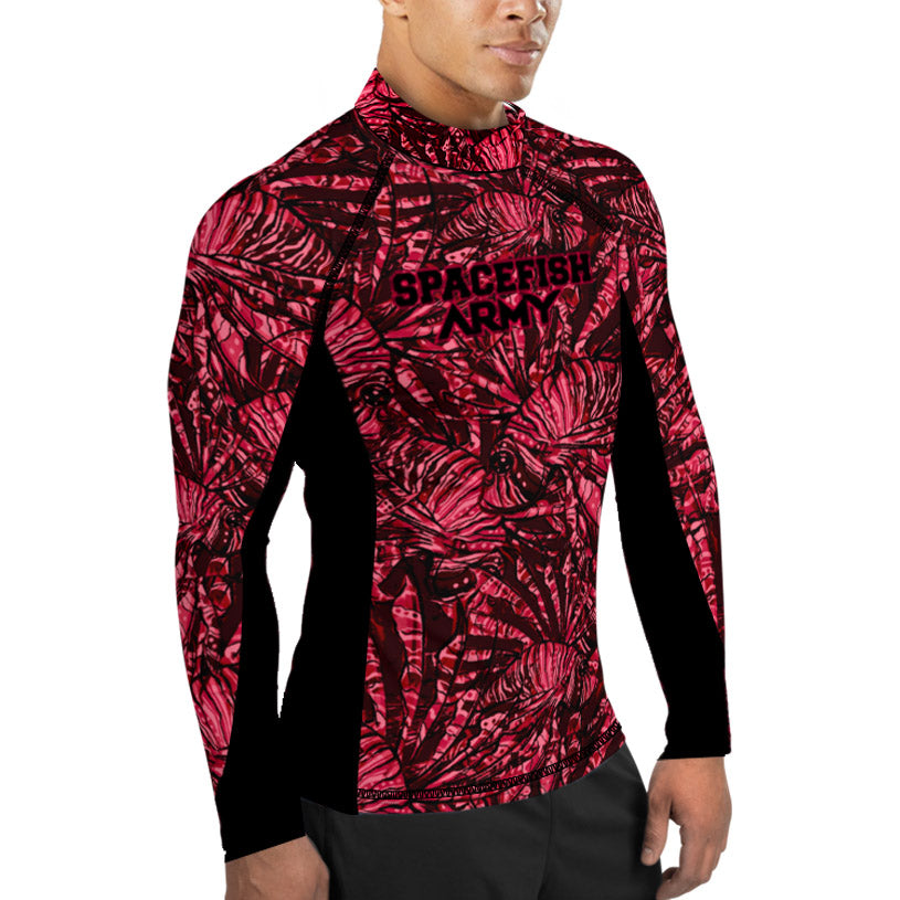 MENS Eco-friendly Lionfish Invasion High Neck Rash Guard