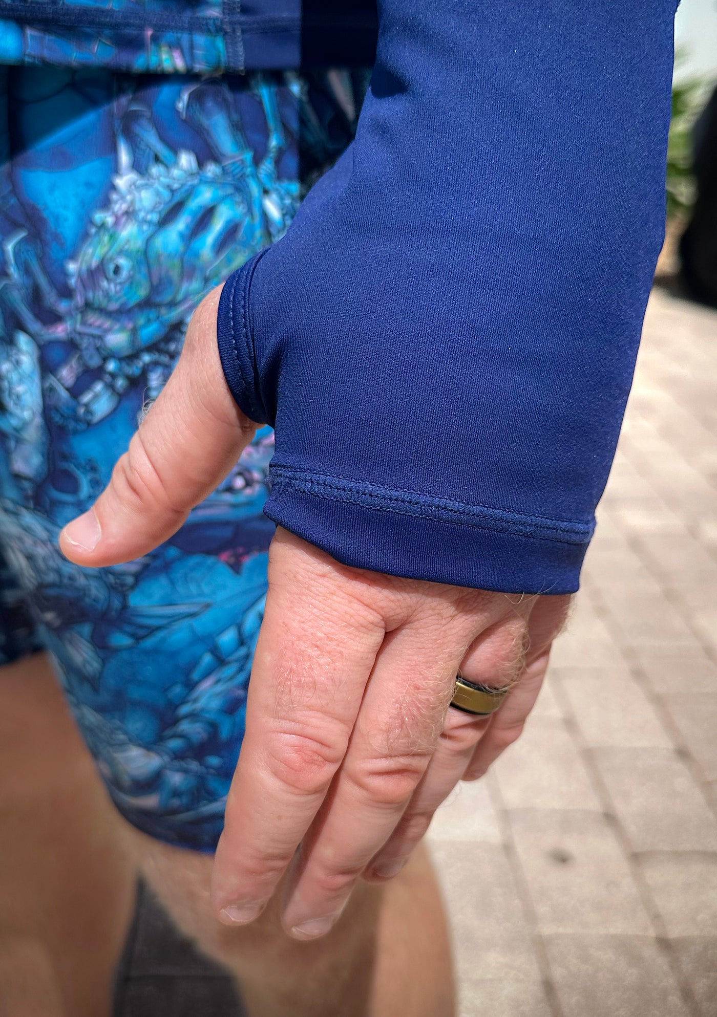 MENS Eco-friendly Full Zip Clockwork Ocean Rash Guard