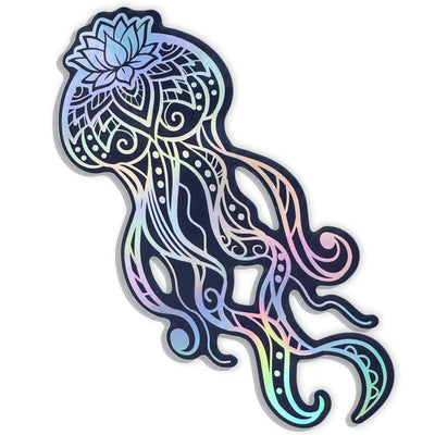 Holographic Zen Jellyfish Sticker