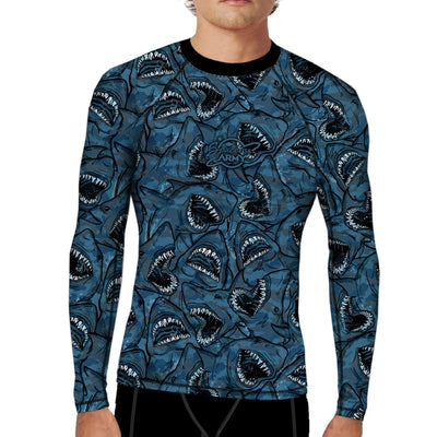 MENS Eco-friendly Shark Camo Rash Guard