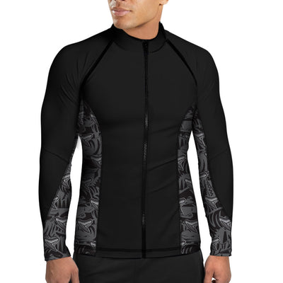 MENS Eco-friendly Full Zip Up Tiger Shark Rashguard