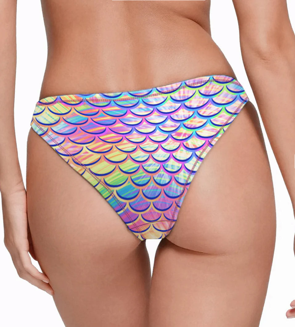 Eco-friendly Psychedelic Mermaid Cheeky Bikini Bottoms