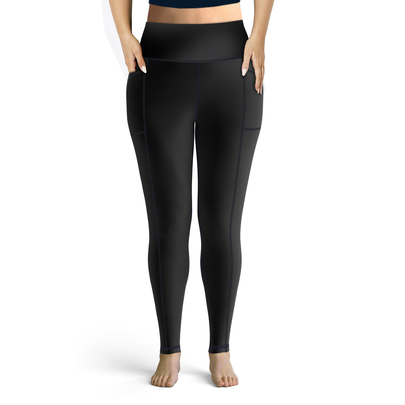 Plus Size Eco-Friendly Night Dive Black Leggings