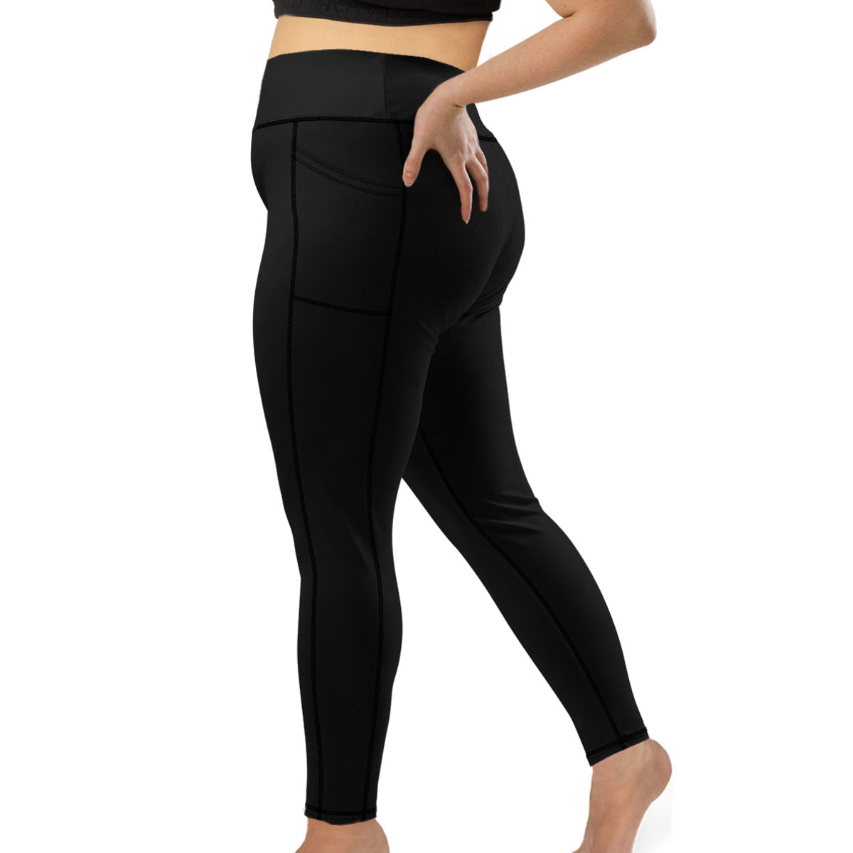Plus Size Eco-Friendly Night Dive Black Leggings