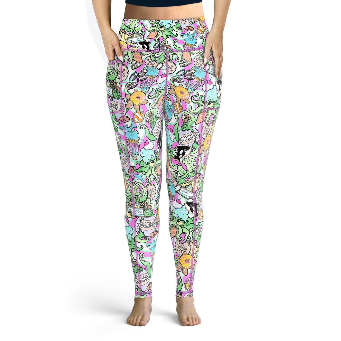 Plus Size Eco-Friendly Candy Octopus Contour Leggings