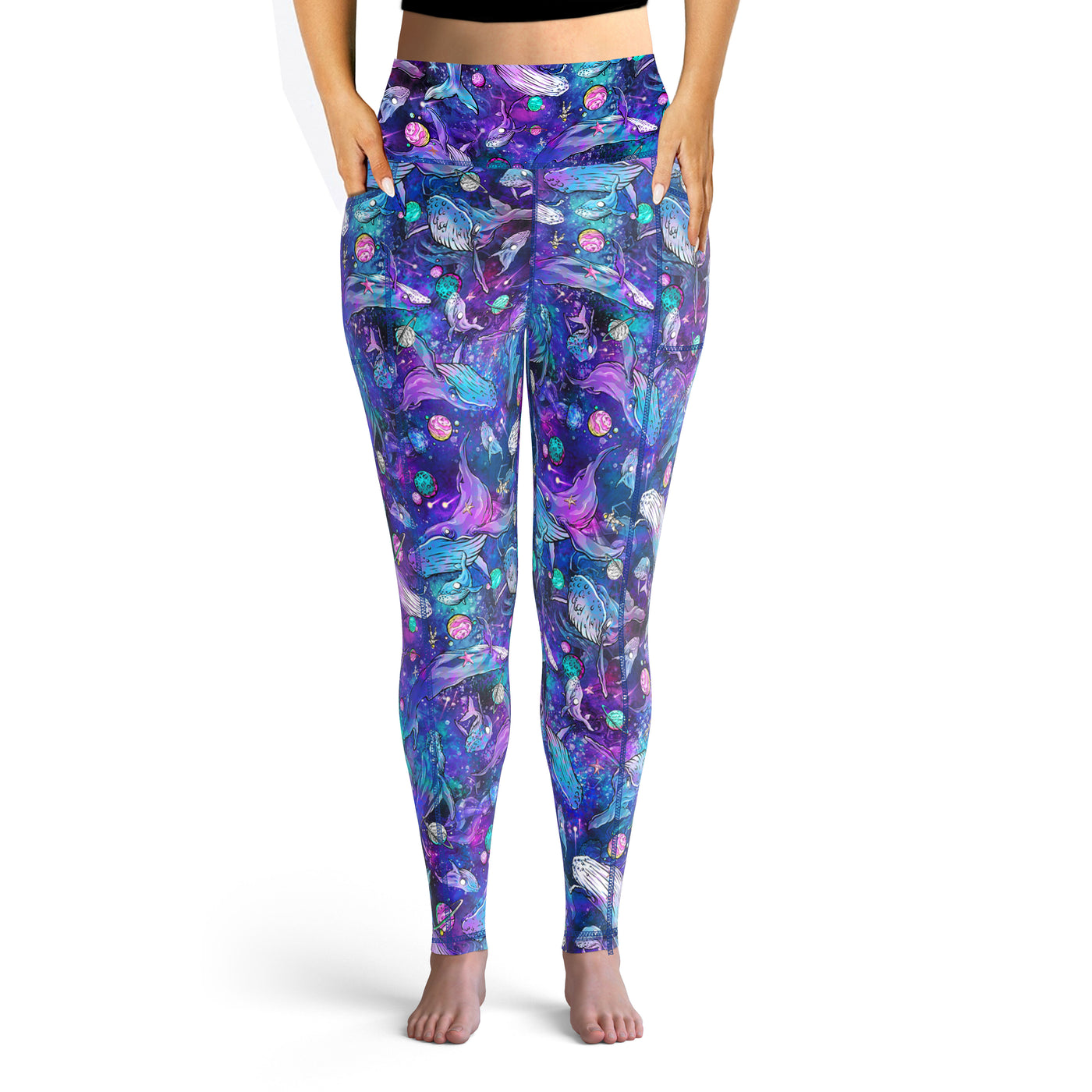 Plus Size Eco-Friendly Cosmic Whale Leggings