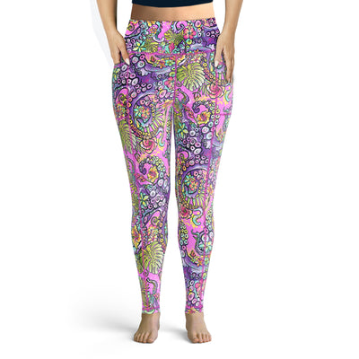 Plus Size Eco-friendly Octofloral Splatterparty Leggings