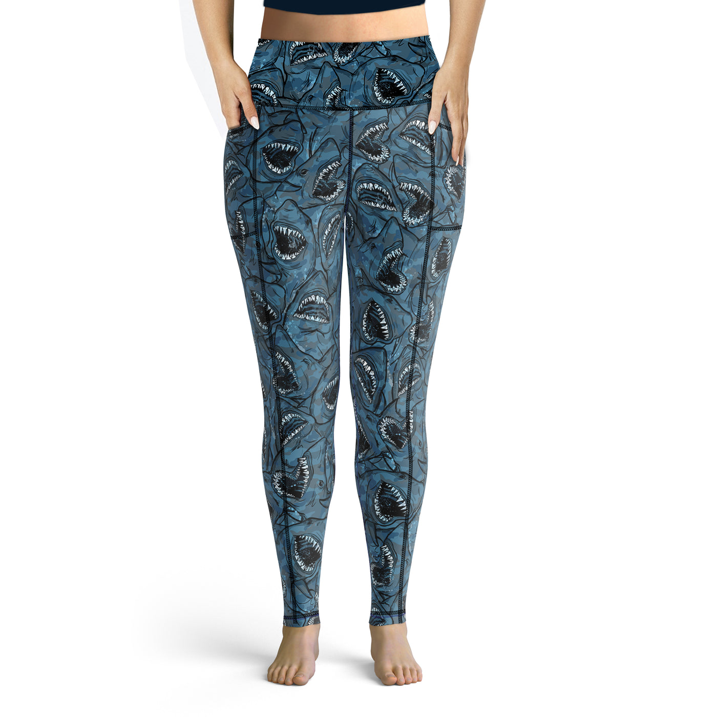 Plus Size Eco-Friendly Shark Camo Contour Leggings