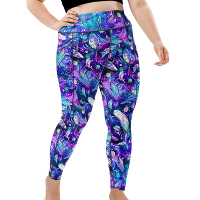 Plus Size Eco-Friendly Cosmic Whale Leggings – Spacefish Army