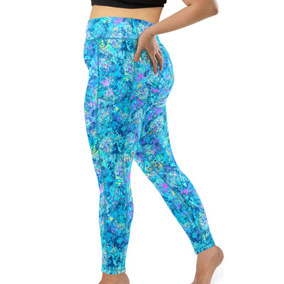 Plus Size Eco-Friendly Turtle Tie Dye Contour Leggings