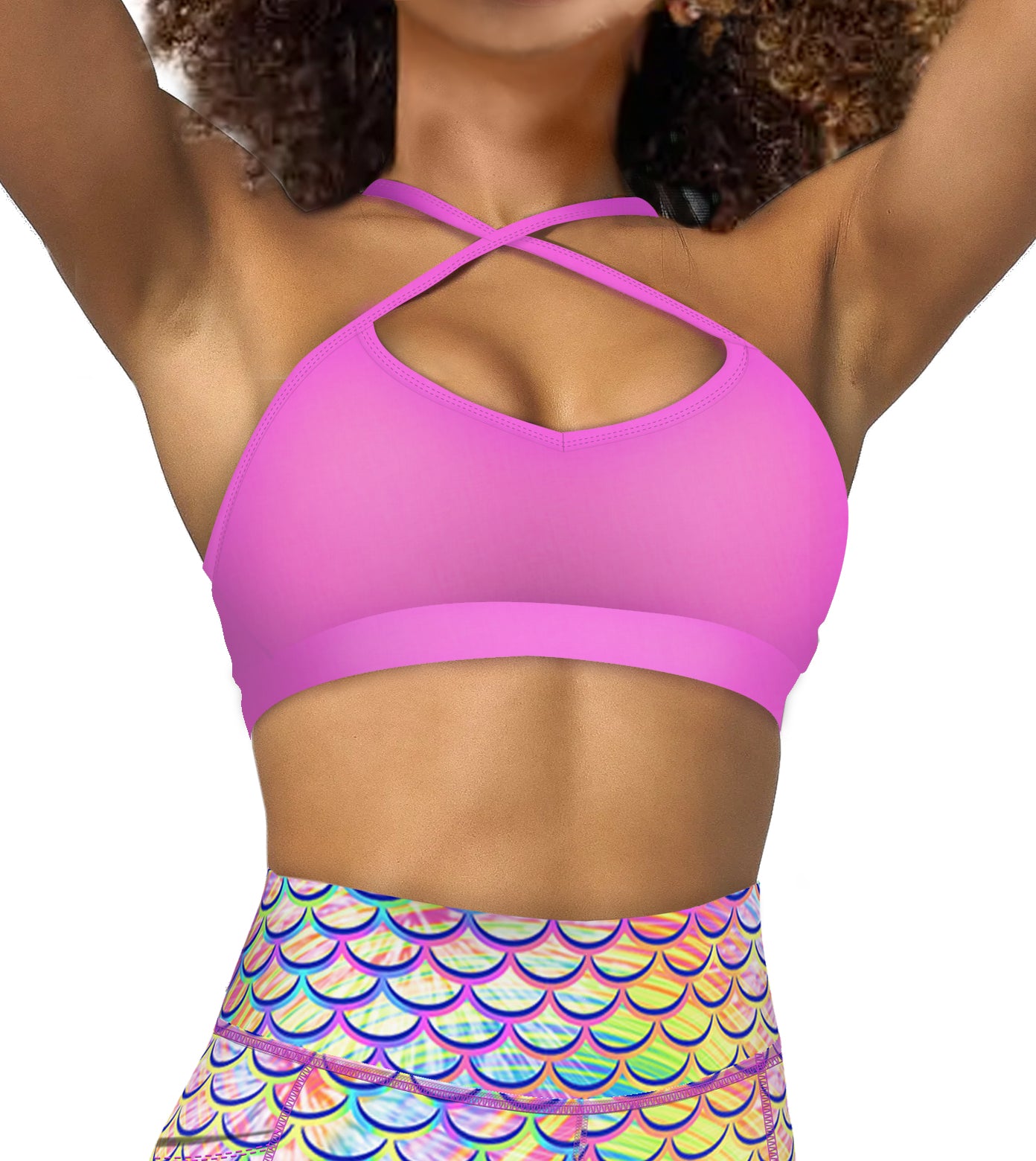 Pink Soda Sports medium support polyester sports bra in leopard