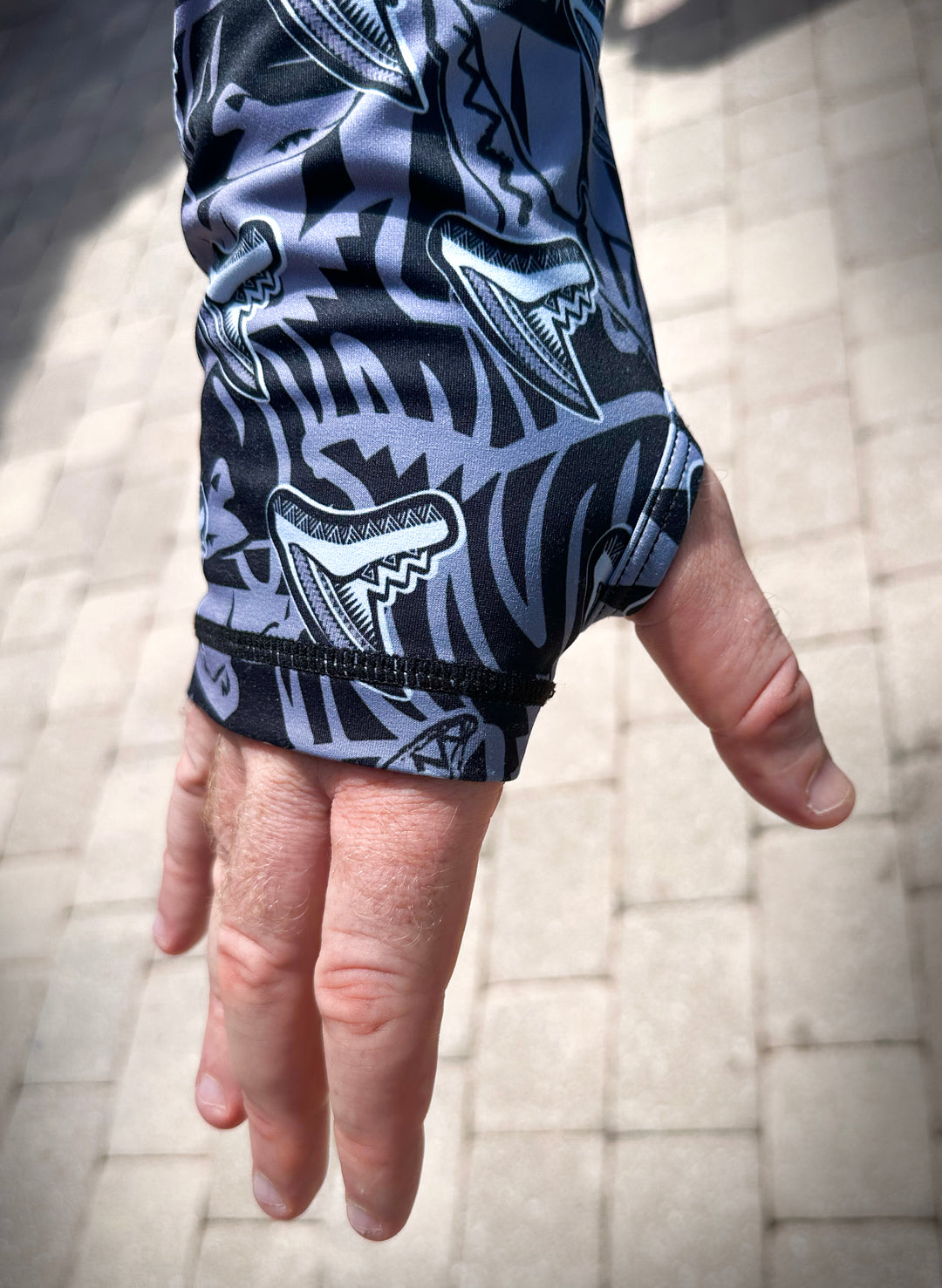 Spacefish Army Mens Full Zip Tiger Shark Rash Guard