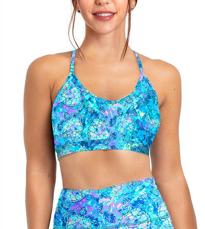 Eco-friendly Turtle Tie Dye Bikini Sports Bra Hybrid