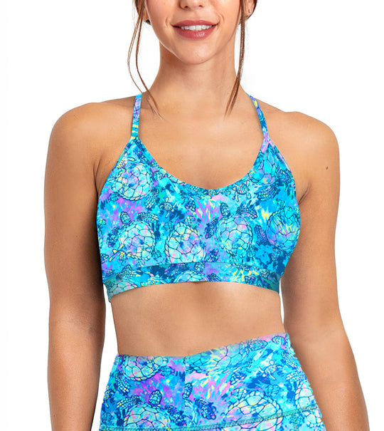 Eco Friendly Turtle Tie Dye Convertible Bikini Sports Bra