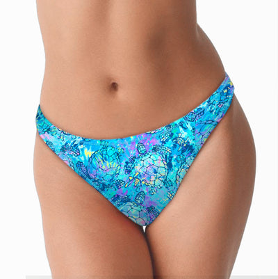 Eco-friendly Turtle Tie Dye Cheeky Bikini Bottoms