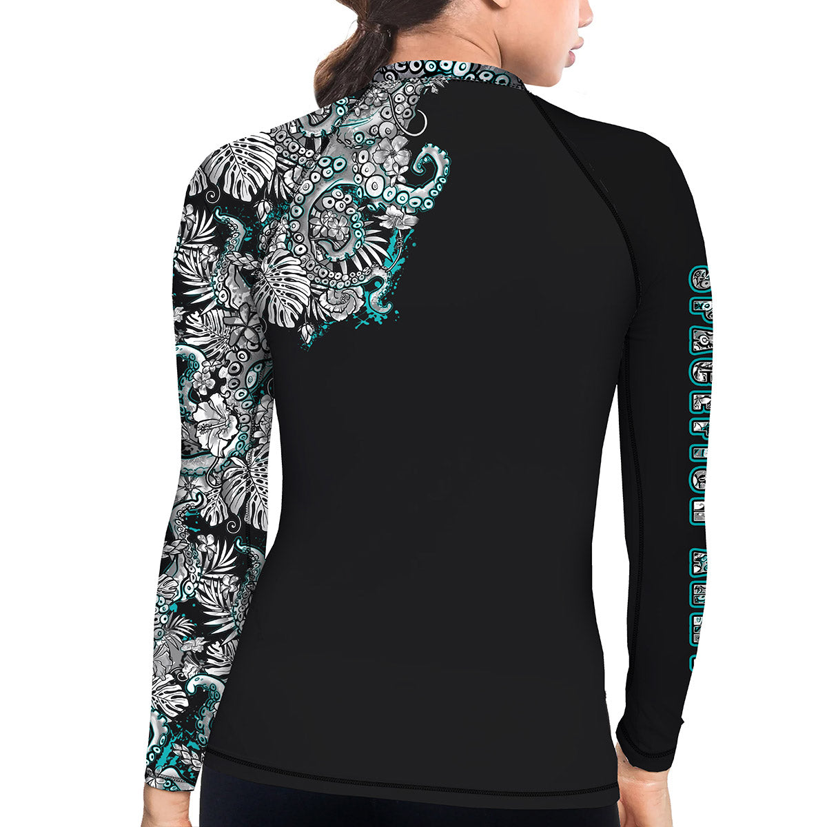 Electric Blue Octofloral Contour Rash Guard