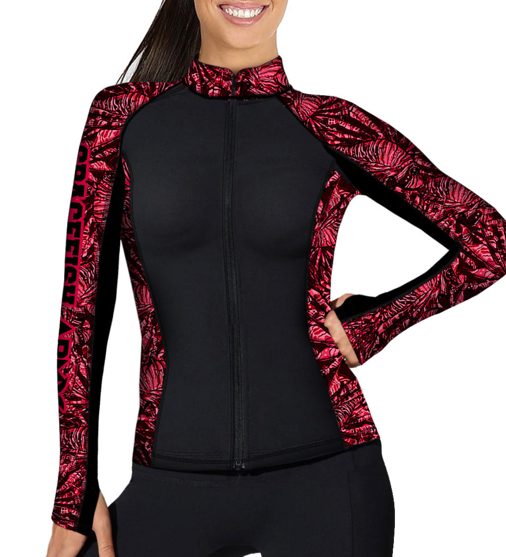 Eco-friendly Full Zip Up Lionfish Invasion Rash Guard