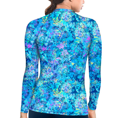 Eco-friendly Turtle Tie Dye Rash Guard