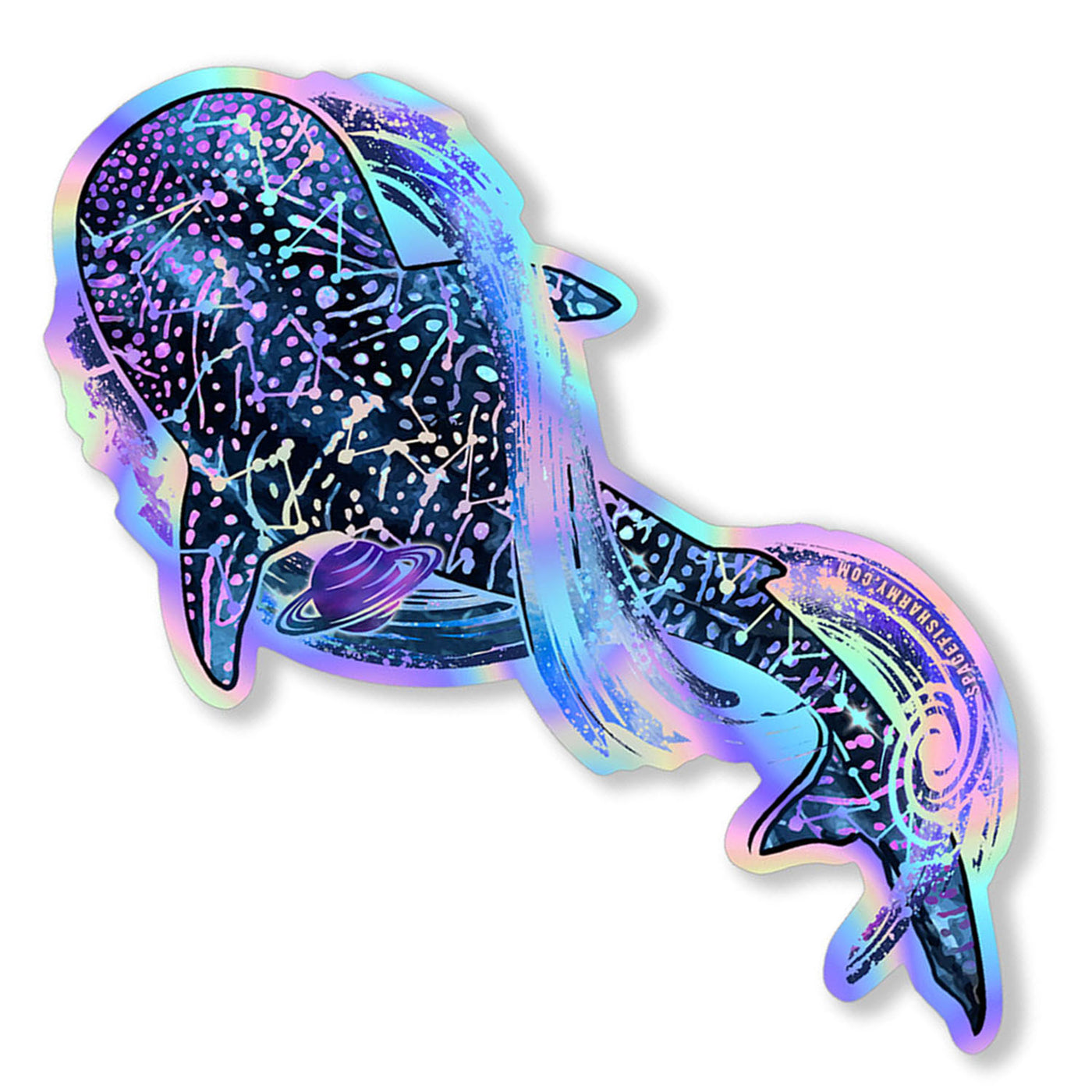 Holographic Whale Shark Galaxy Sticker