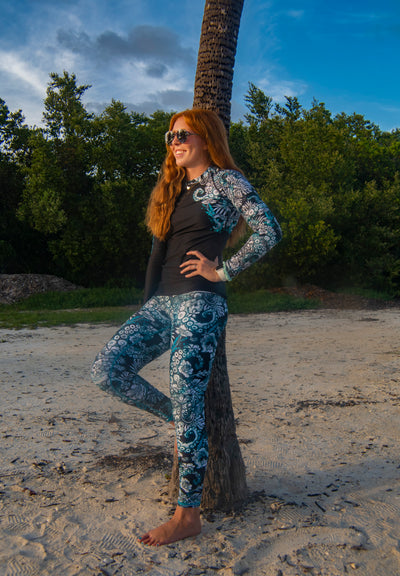 Spacefish Army Blue Octopus Leggings with Pockets