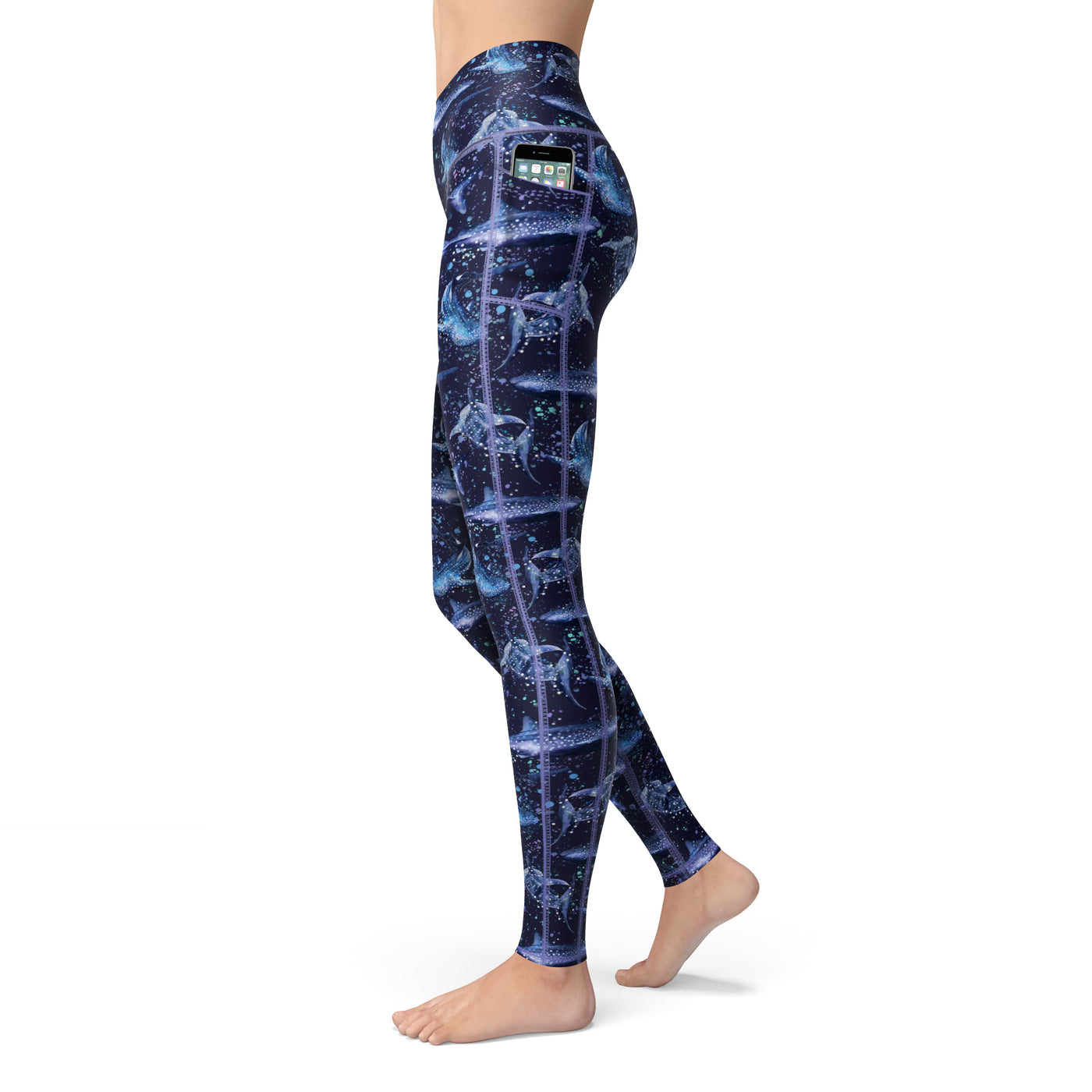 Whale Leggings W Pocket, Animal Lover Yoga Pants, Whale Lover