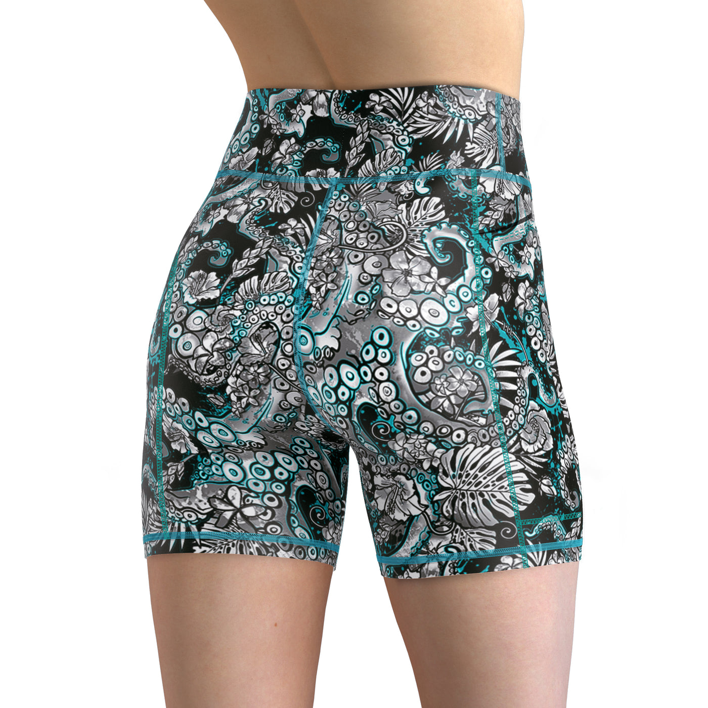 Eco-Friendly Electric Blue Octofloral Shorts