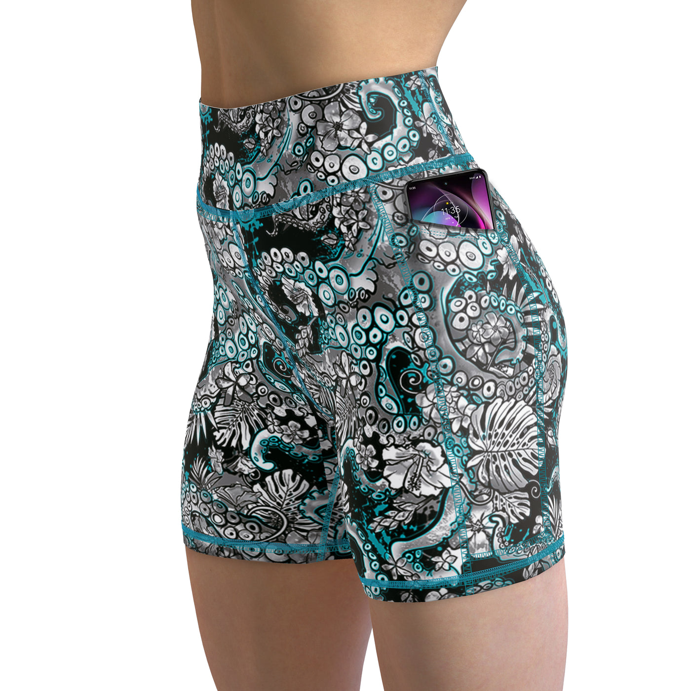Eco-Friendly Electric Blue Octofloral Shorts