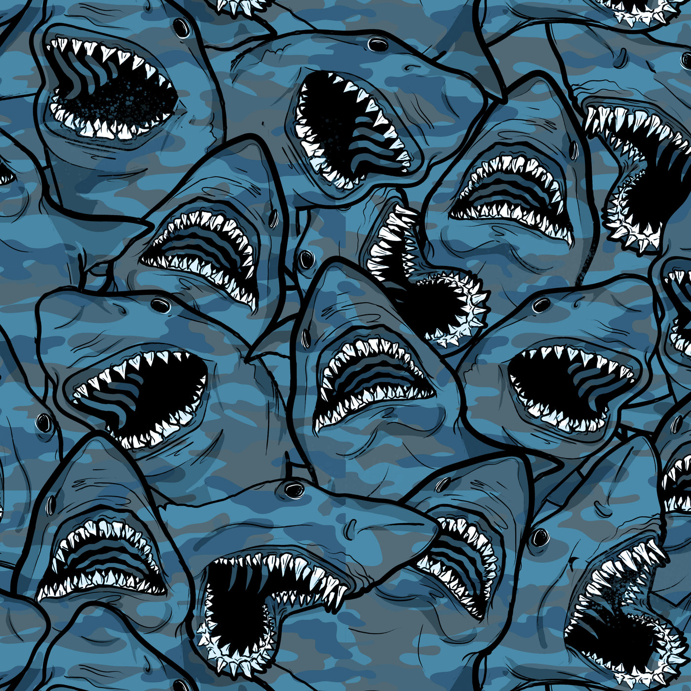 Spacefish Army Shark Camo Print