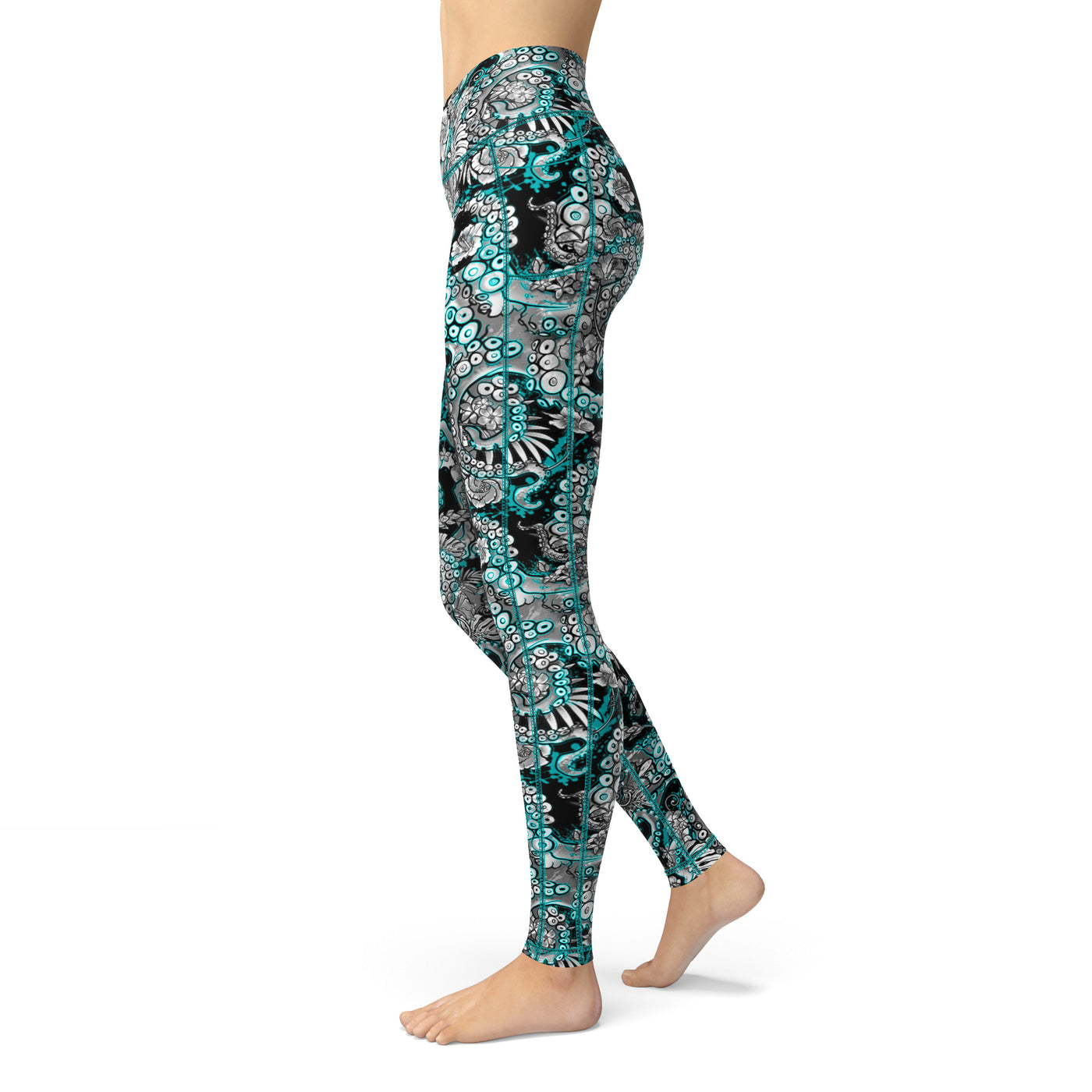 Spacefish Army Eco-Friendly Whale Shark Wonderland Contour Leggings for  Women