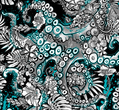 Spacefish Army Blue Octopus Print